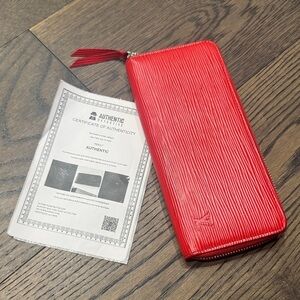 ✨Louis Vuitton Zippy Wallet Long with Coin Purse – Epi Leather Carmine (M60304)✨